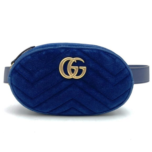 GUCCI Blue GG Marmont Fanny Pack - Picture 1 of 15